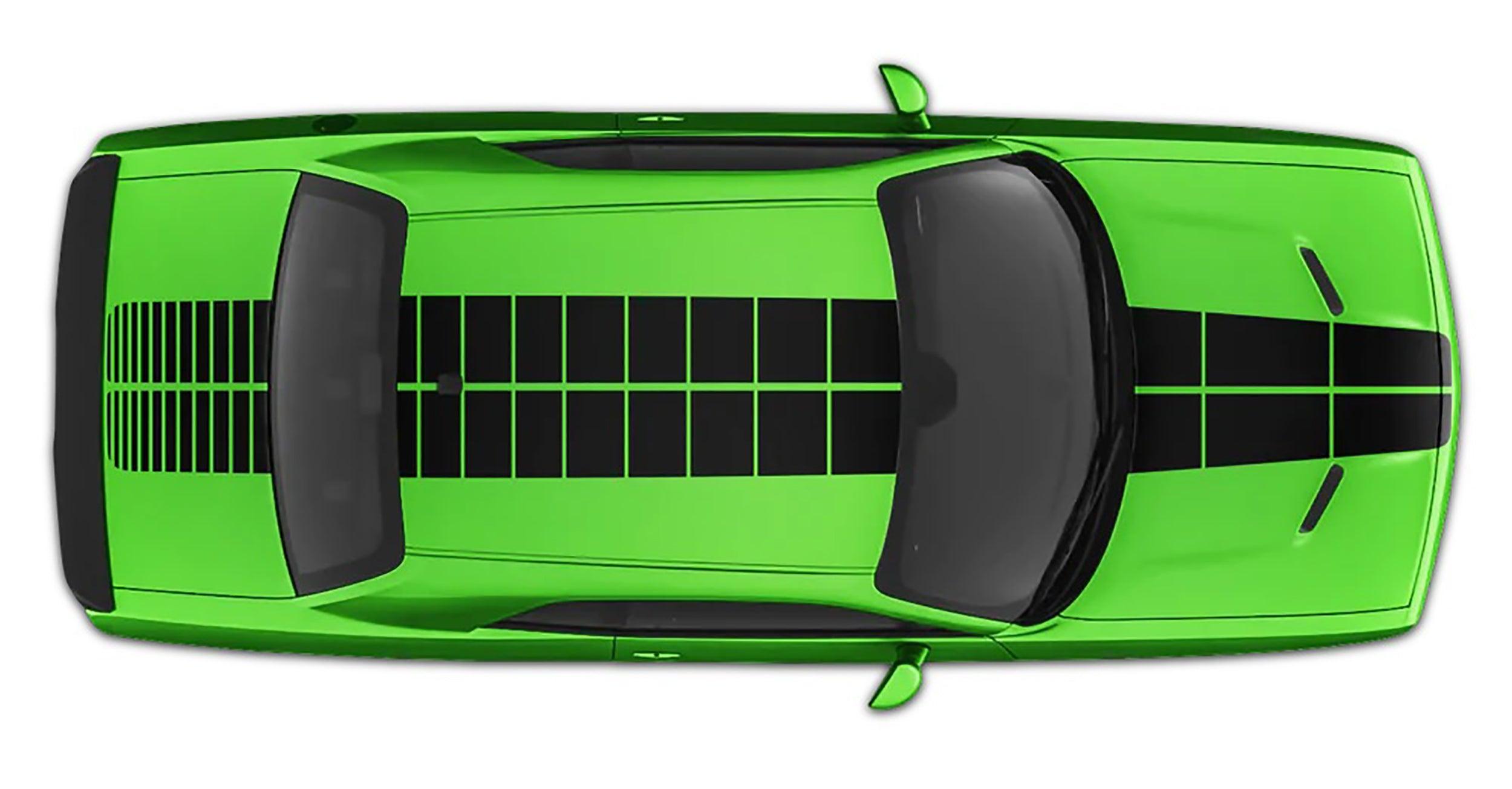 green car black Puls Rally Full Body Stripe