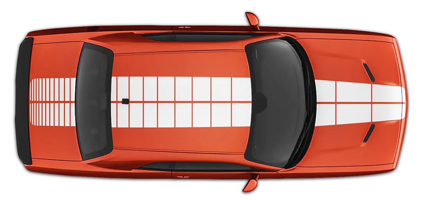 orange car white Puls Rally Full Body Stripe