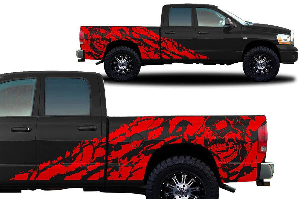 Dodge Ram Nightmare Side Decals (Pair) : Vinyl Graphics Kit Fits (2002-2008)