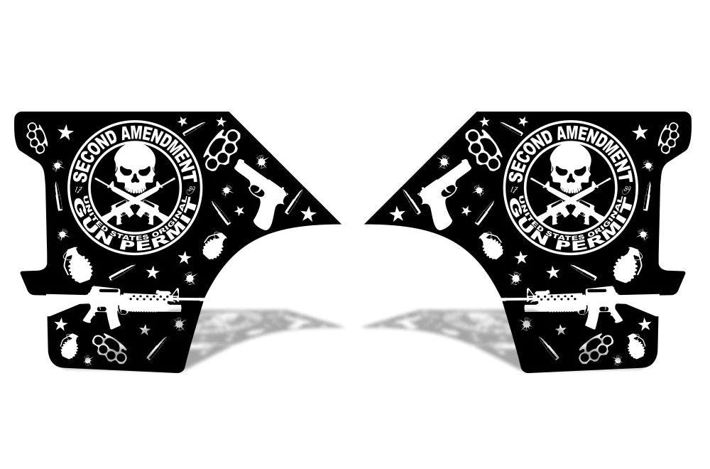 Dodge Ram 2nd Amendment Bed Decals (Pair) : Vinyl Graphics Kit Fits (2002-2008)