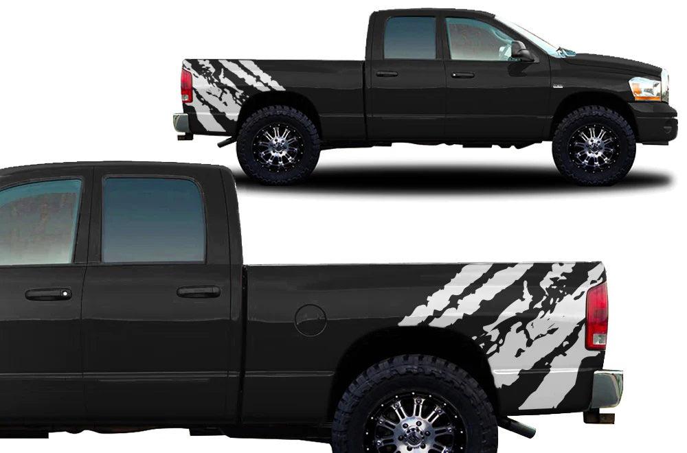 Dodge Ram Ripped Bed Decals (Pair) : Vinyl Graphics Kit Fits (2002-2008)