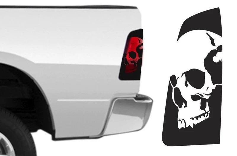 Dodge Ram Skull Brake Lights Decals (Pair) : Vinyl Graphics Kit Fits (2009-2018)