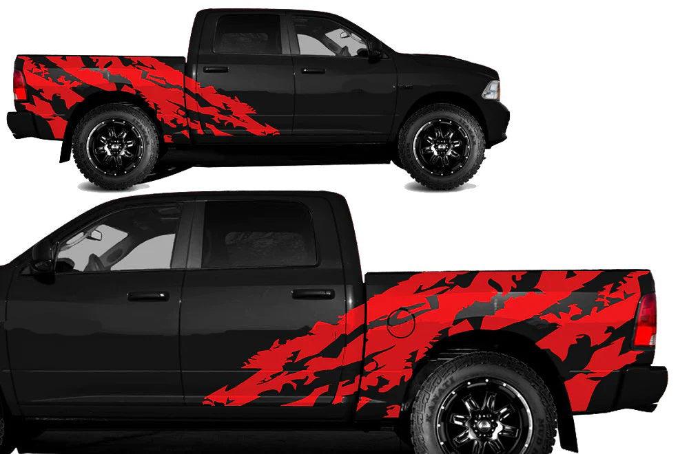 Dodge Ram 1500 2500 (2009-2018) Custom Decals, Graphics and stickers - Halfside Shred Kit - Jkprostickers
