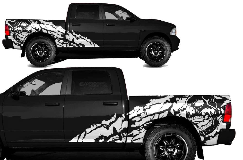 Dodge Ram Nightmare Side Decals (Pair) : Vinyl Graphics Kit Fits (2009-2018)