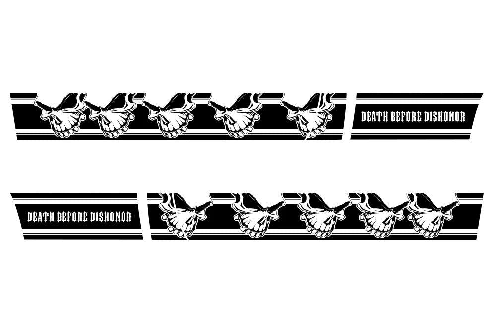 Dodge Ram Skull Rocker Stripe Decals (Pair) : Vinyl Graphics Kit Fits (2009-2018)