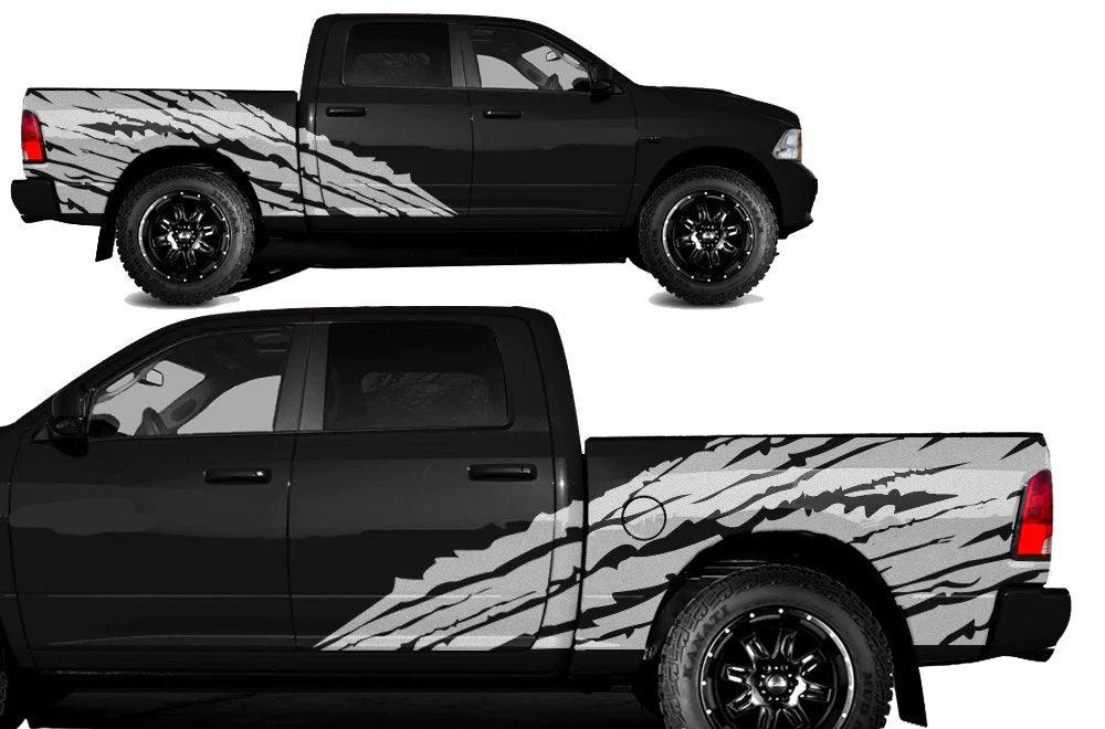 Dodge Ram Torn Bed Decals (Pair) : Vinyl Graphics Kit Fits (2009-2018)