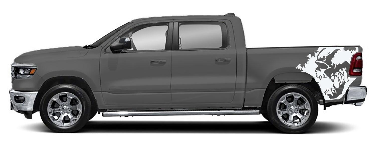 Dodge Ram 1500/2500 (2019-2023) Custom Vinyl Decals, Graphics and Stickers - Skull Scream Bed Kit (Pair) - Jkprostickers