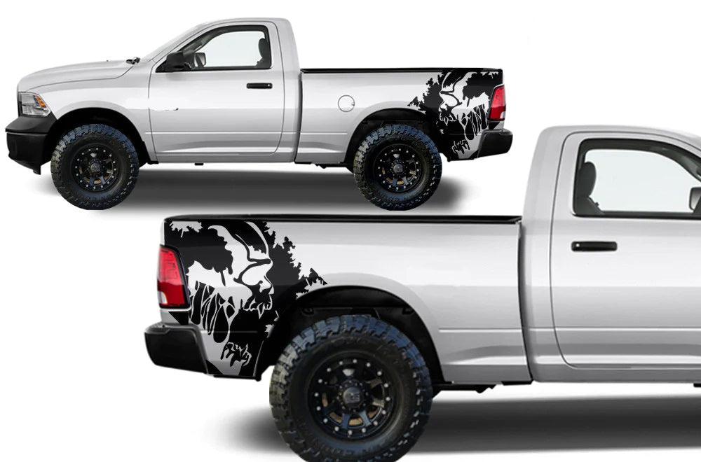 dodge_ram_1500_2500_3500_2009-2018_custom_vinyl_wrap_Screaming_Skull_rear_fender_kit