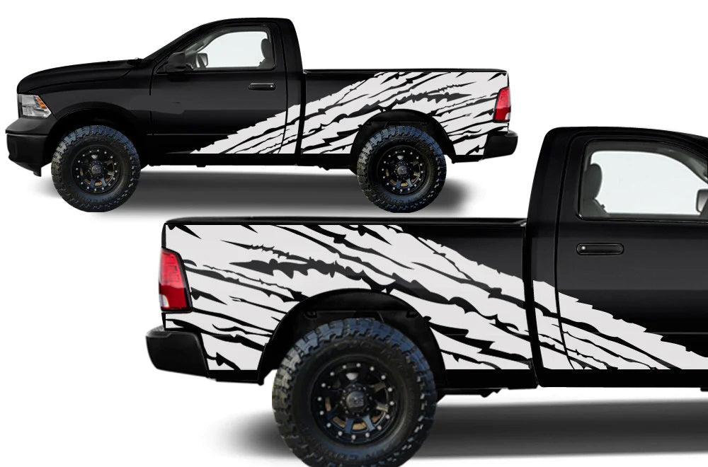 Dodge Ram Half Side Torn Decals (Pair) : Vinyl Graphics Kit Fits (2009-2018)