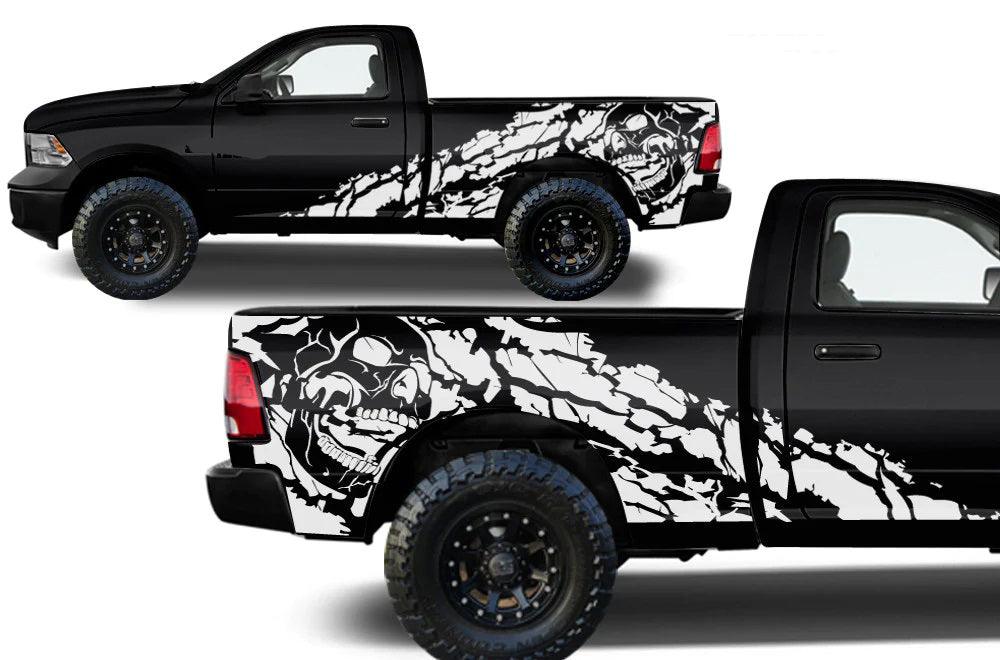 Dodge Ram Nightmare Side Decals (Pair) : Vinyl Graphics Kit Fits (2009-2018)