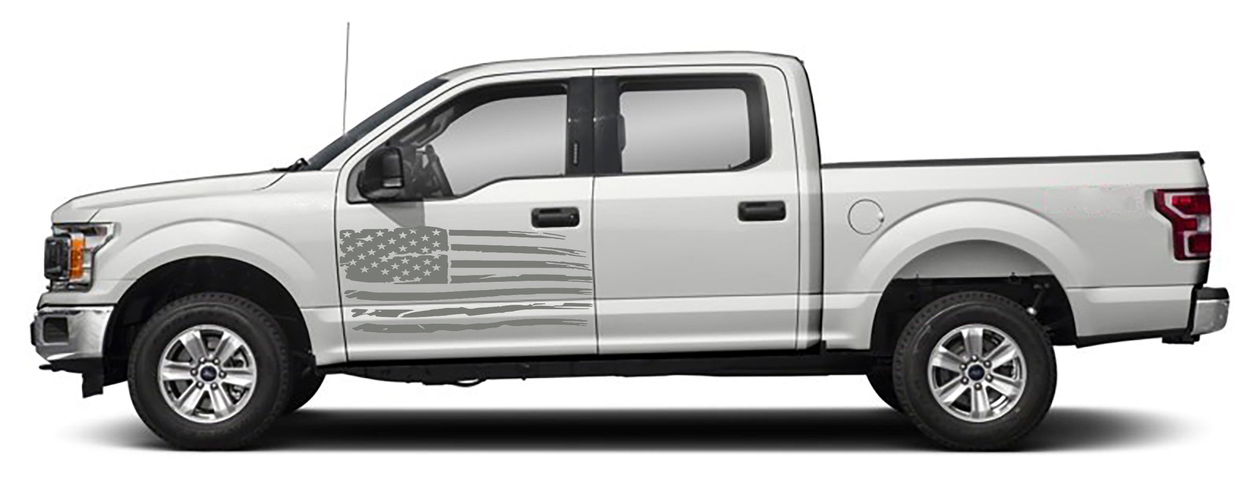 Ford F-150 USA Flag Door Decals (Pair) : Vinyl Graphics Kit Fits (2015-2020)