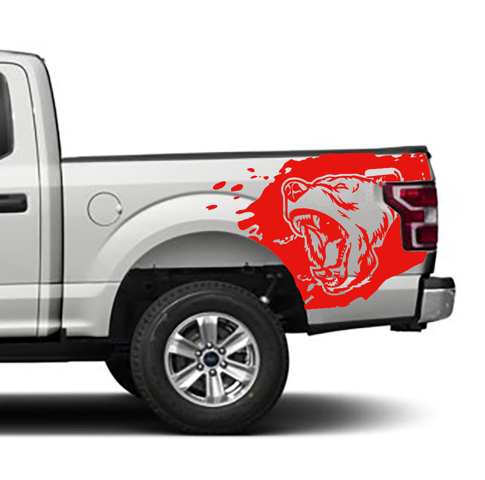 Ford F-150 Bear Bed Decals (Pair) : Vinyl Graphics Kit Fits (2015-2020)
