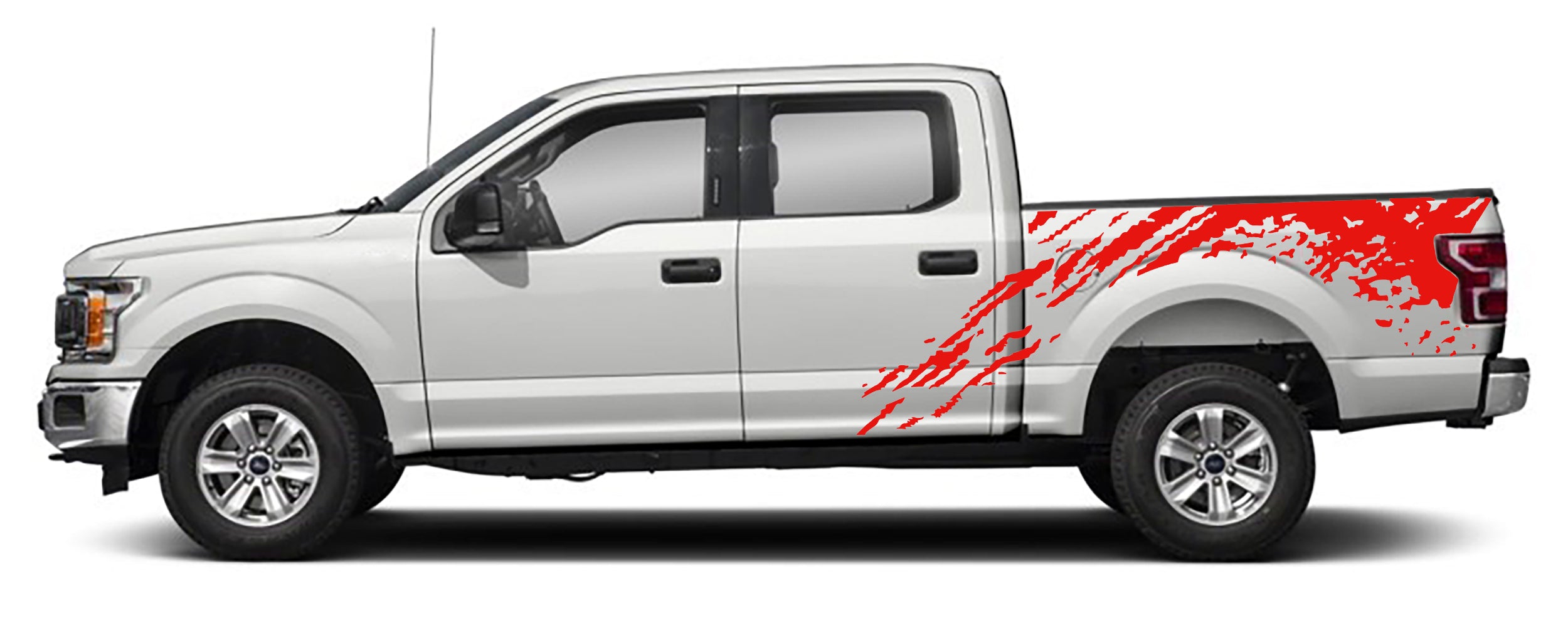 Ford F-150 Mud Splash Bed Decals (Pair) : Vinyl Graphics Kit Fits (2015-2020)
