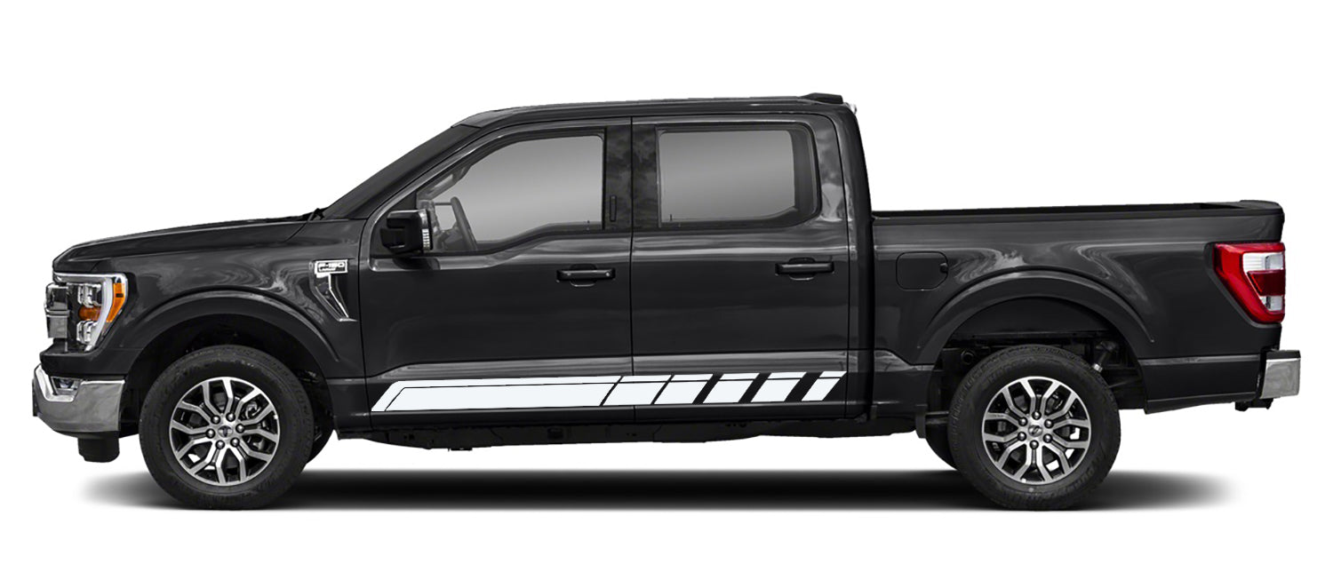 Ford F-150 Lower Rocker Stripes Decals (Pair) : Vinyl Graphics Kit Fits (2021-2023)