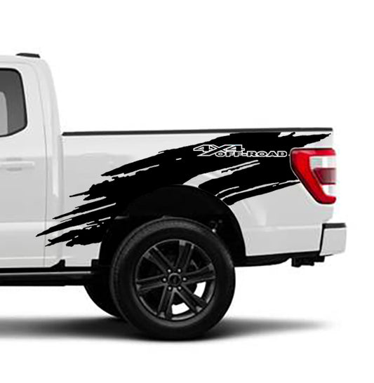 Ford F-150 Torn 4x4 Off-Road Bed Decals (Pair) : Vinyl Graphics Kit Fits (2021-2023)