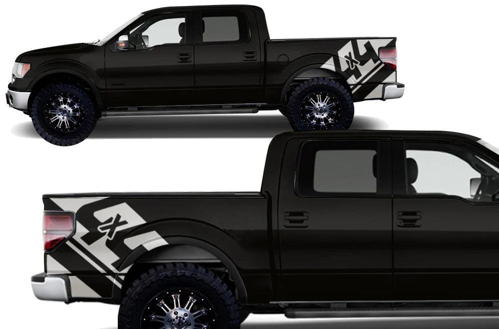 Ford F-150 (2009-2014) | Custom Decals, Graphics and Stickers - 4X4 Bed Kit - Jkprostickers