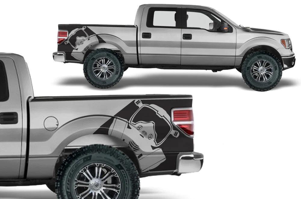 Ford F-150 Noxious Bed Decals (Pair) : Vinyl Graphics Kit Fits (2009-2014)