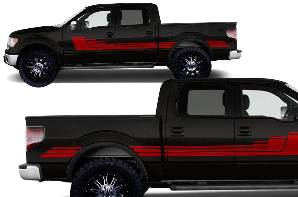 Ford F-150 (2009-2014) | Custom Decals, Graphics and Stickers - Rally Stripe Kit - Jkprostickers