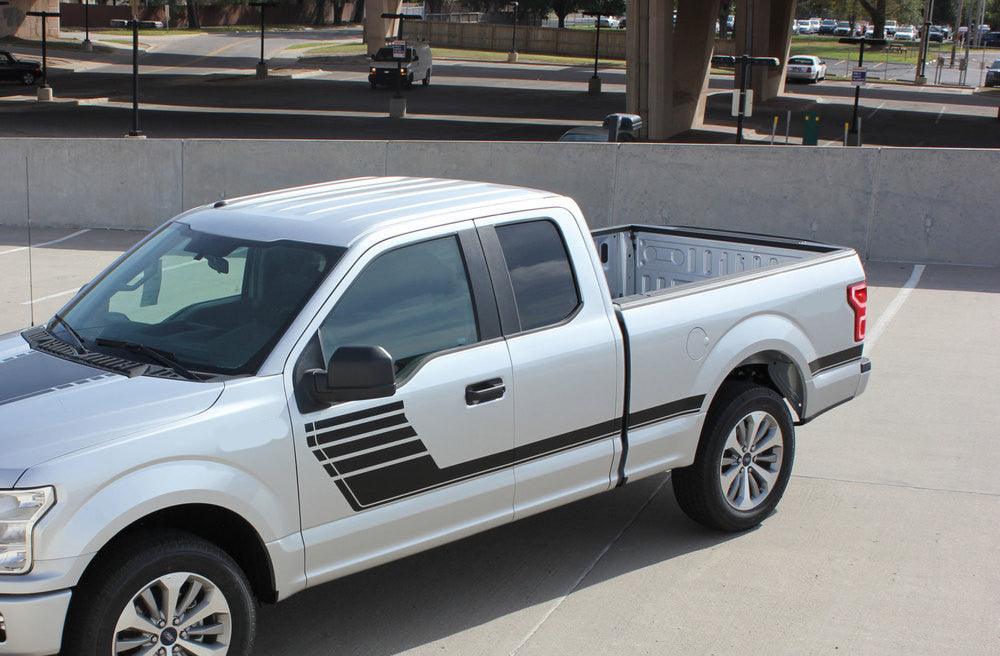 Ford F-150 (2015-2020) | Custom Decals, Graphics and Stickers - Hocky Side Stripes - Jkprostickers