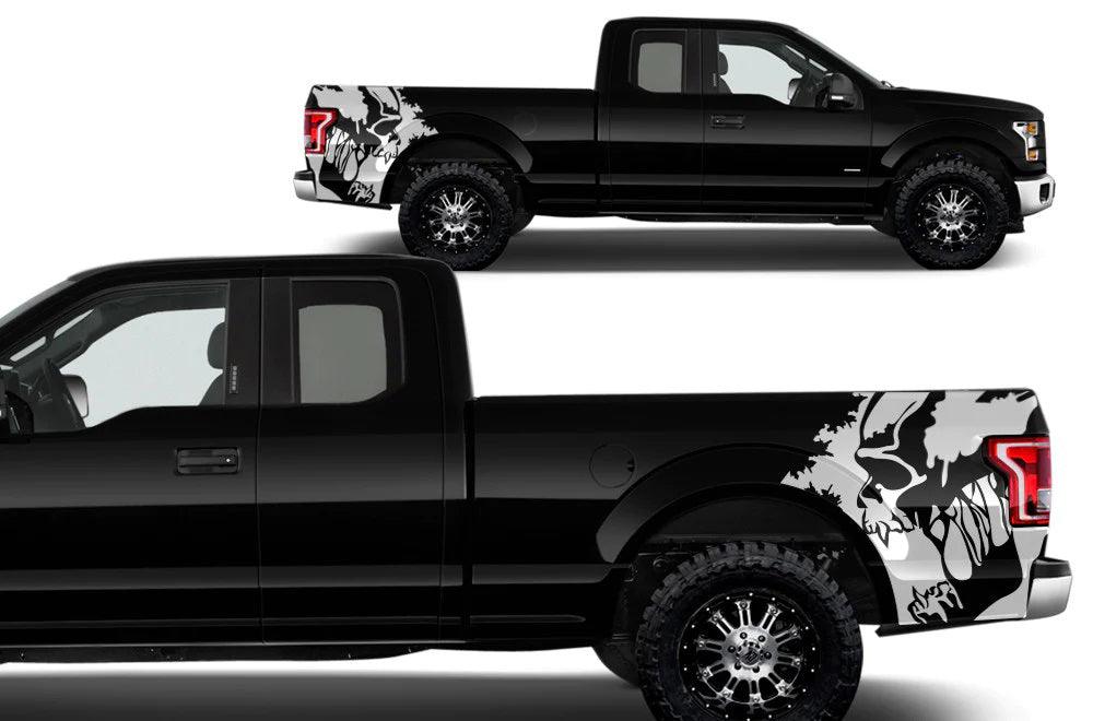 Ford F-150 (2015-2020) | Custom Decals, Graphics and Stickers - Scream Skull Kit - Jkprostickers