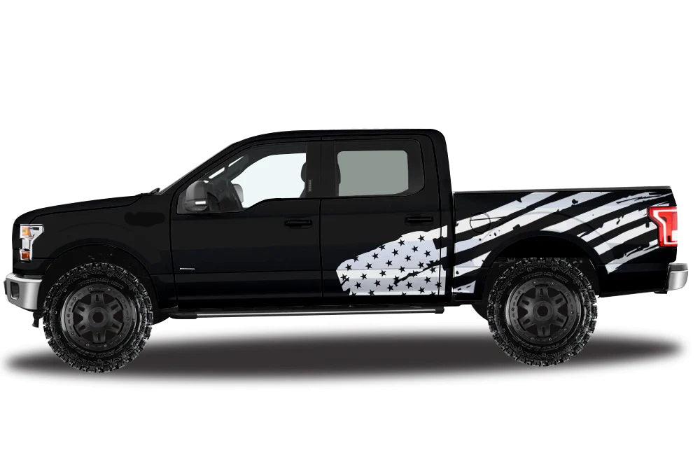 Ford F-150 (2015-2020) | Custom Decals, Graphics and stickers - Patriot USA Flag Kit - Jkprostickers