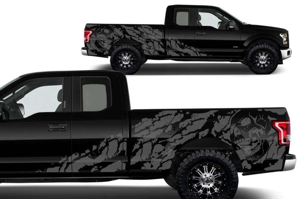 Ford F-150 SuperCab (2015-2020) | Custom Decals, Graphics and Stickers - Nightmare Bed Decal Kit - Jkprostickers