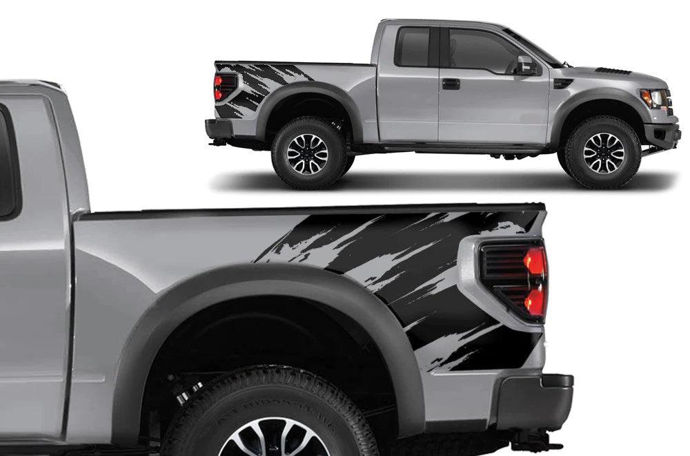 Ford F-150 SVT Raptor Torn Bed Decals (Pair) : Vinyl Graphics Kit Fits (2010-2014)