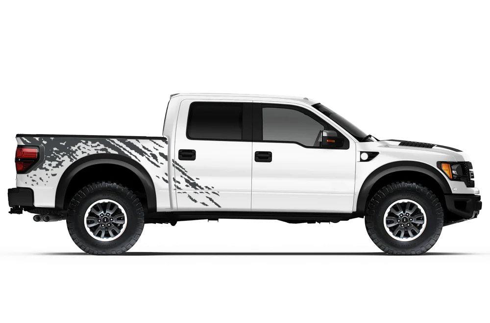 Ford F-150 SVT Raptor (2010-2014) Custom Decals, Graphics and Stickers - Splash Side Wrap Kit - Jkprostickers