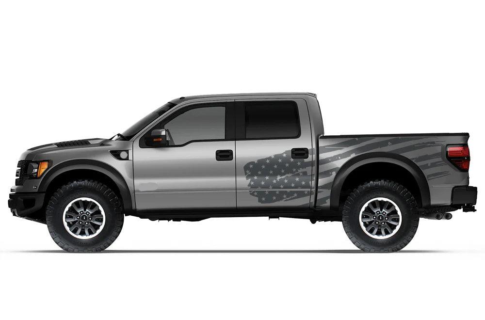 Ford F-150 SVT Raptor (2010-2014) Custom Decals, Graphics and Stickers - Patriot USA American Flag Kit - Jkprostickers