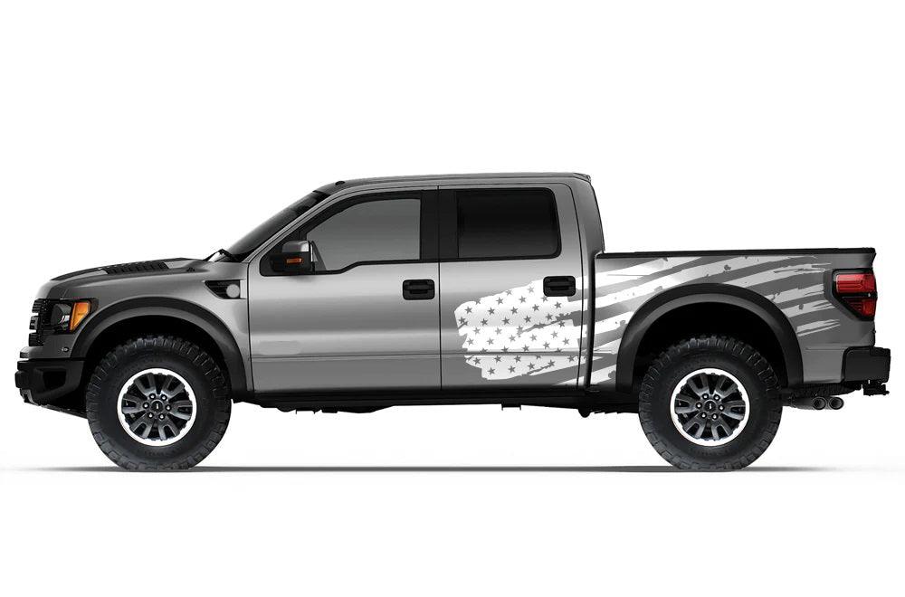 Ford F-150 SVT Raptor (2010-2014) Custom Decals, Graphics and Stickers - Patriot USA American Flag Kit - Jkprostickers