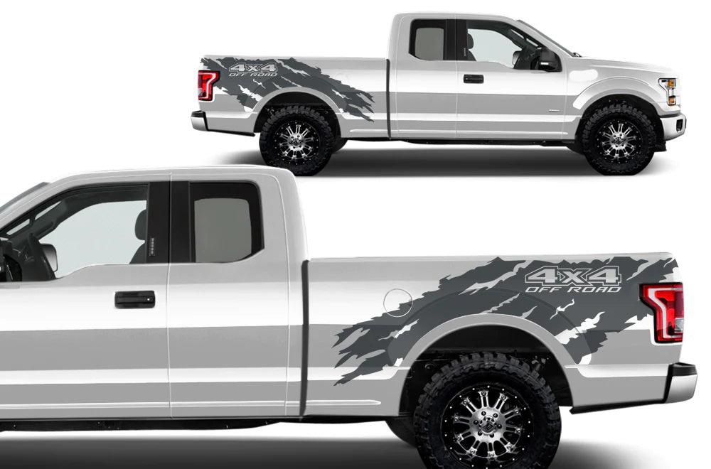 Ford F-150 SuperCab (2015-2020) | Custom Decal, Graphics and Stickers - 4X4 Torn Off Road Decal Kit - Jkprostickers