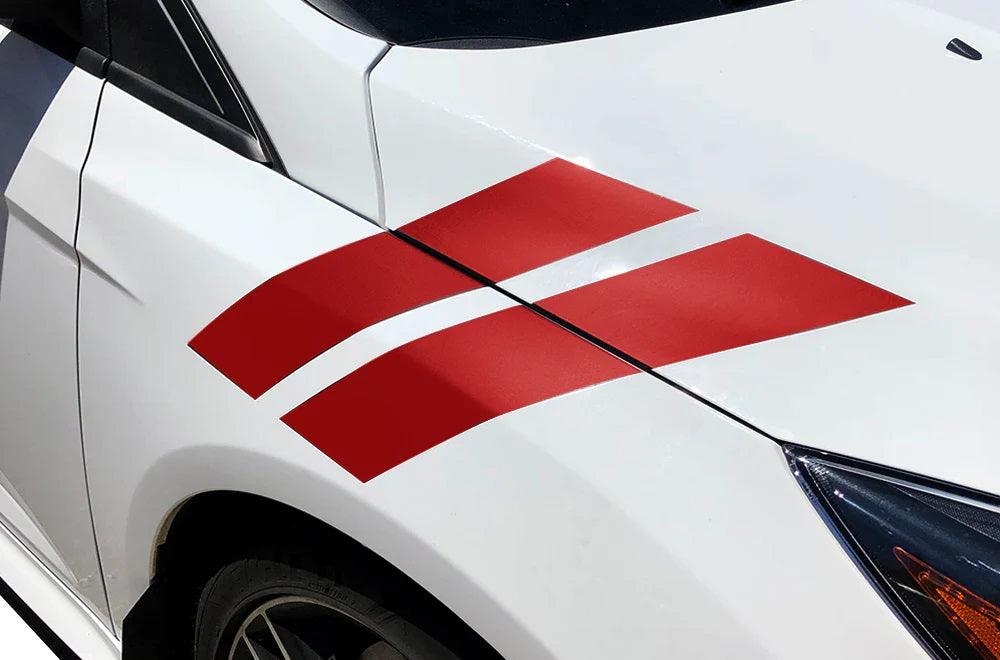 Ford Focus (2015-2018) Custom Vinyl Decals, Graphics and Stickers - Hood Hash Marks - Jkprostickers