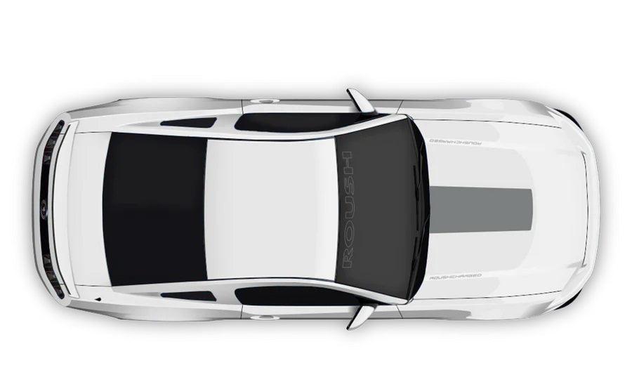 white car with gray Roush Hood & Windshield Decals