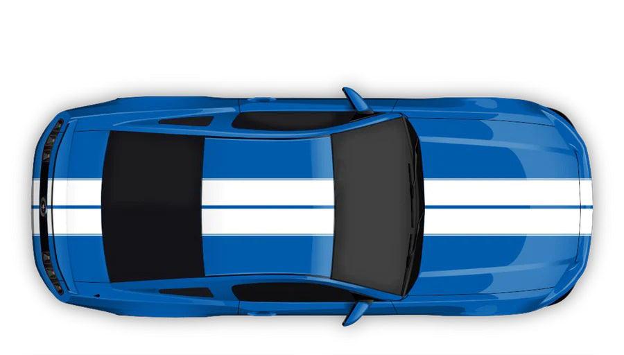 Ford Mustang (2005 to 2022) Custom Decal, Graphics and Stickers - Double Contoured Full Body Stripes - Jkprostickers