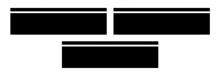 Dual racing stripes vinyl decal kit pieces for Ford Mustang hood roof and trunk with thin pinstripes