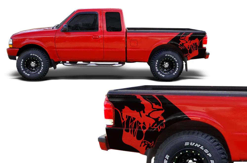 Ford Ranger Scream Bed Decals (Pair) : Vinyl Graphics Kit Fits (1998-2000)