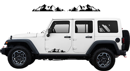 Jeep Wrangler JK Adventure Mountains Decals (Pair) : Vinyl Graphics Kit fits (2007-2018)