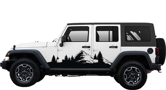Jeep Wrangler JK Forest Adventure Side Decals (Pair) : Vinyl Graphics Kit fits (2007-2018)