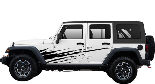 Mud splash side  graphics decal kit for jeep wrangler jk Black