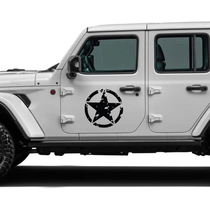 Army Star door graphics for jeep wrangler jl black