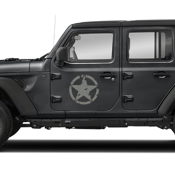 Army Star door graphics for jeep wrangler jl black gray 2