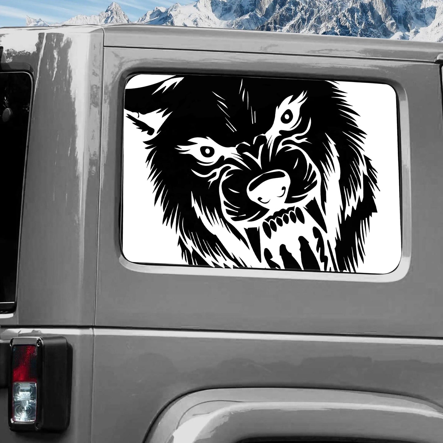 Jeep Wrangler JK (2011-2018) Custom Decals, Graphics and Stickers - Wolf Rear Window Kit - Jkprostickers