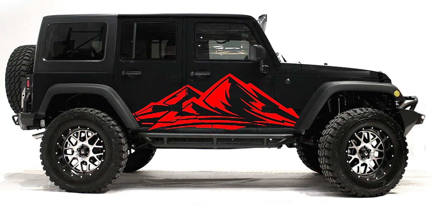 Jeep Wrangler JK (2007-2018) Custom Decals, Graphics and Stickers - Trek Mountain Kit - Jkprostickers