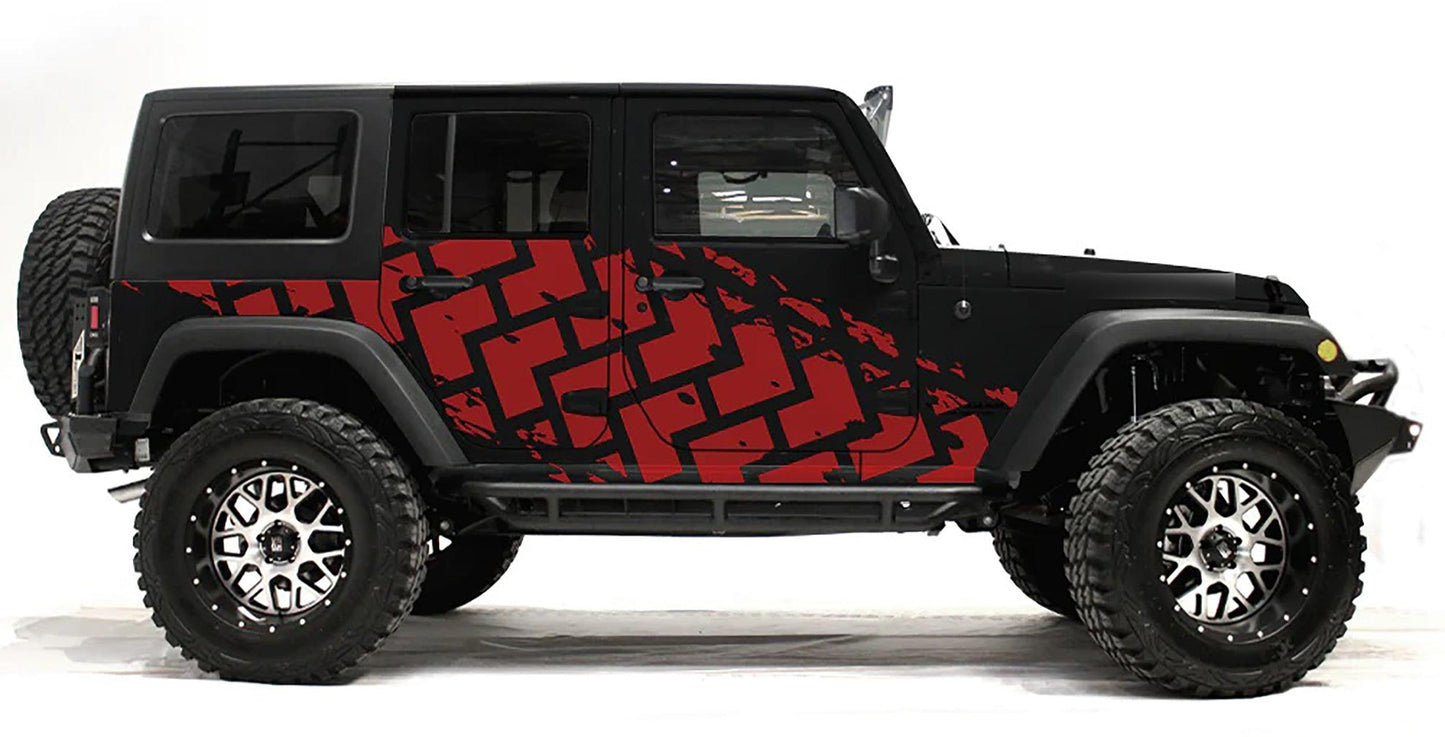 Jeep Wrangler JK (2007-2018) Custom Decals, Graphics and Stickers - Tire Tracks Kit - Jkprostickers
