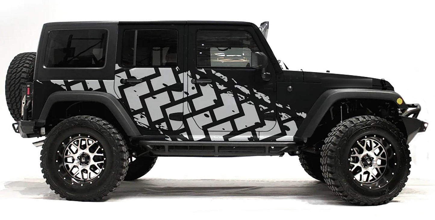 Jeep Wrangler JK (2007-2018) Custom Decals, Graphics and Stickers - Tire Tracks Kit - Jkprostickers
