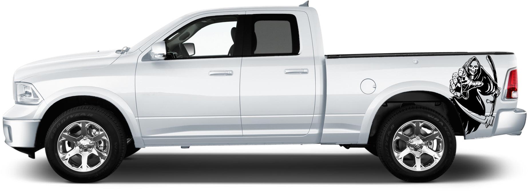 Dodge Ram 1500/2500/3500 (2009-2018) Custom Vinyl Decals, Graphics and Stickers - Reaper Bed Decal (Pair) - Jkprostickers