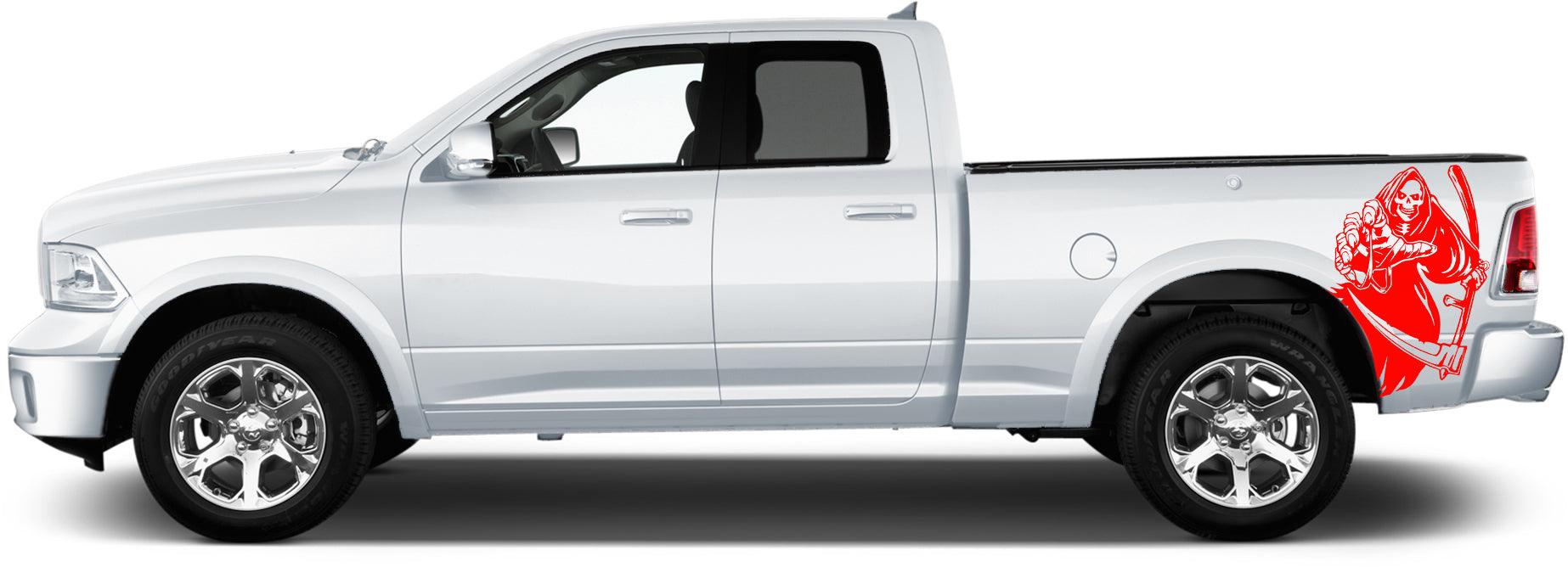 Dodge Ram 1500/2500/3500 (2009-2018) Custom Vinyl Decals, Graphics and Stickers - Reaper Bed Decal (Pair) - Jkprostickers