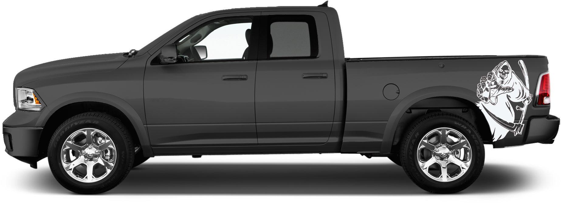 Dodge Ram 1500/2500/3500 (2009-2018) Custom Vinyl Decals, Graphics and Stickers - Reaper Bed Decal (Pair) - Jkprostickers