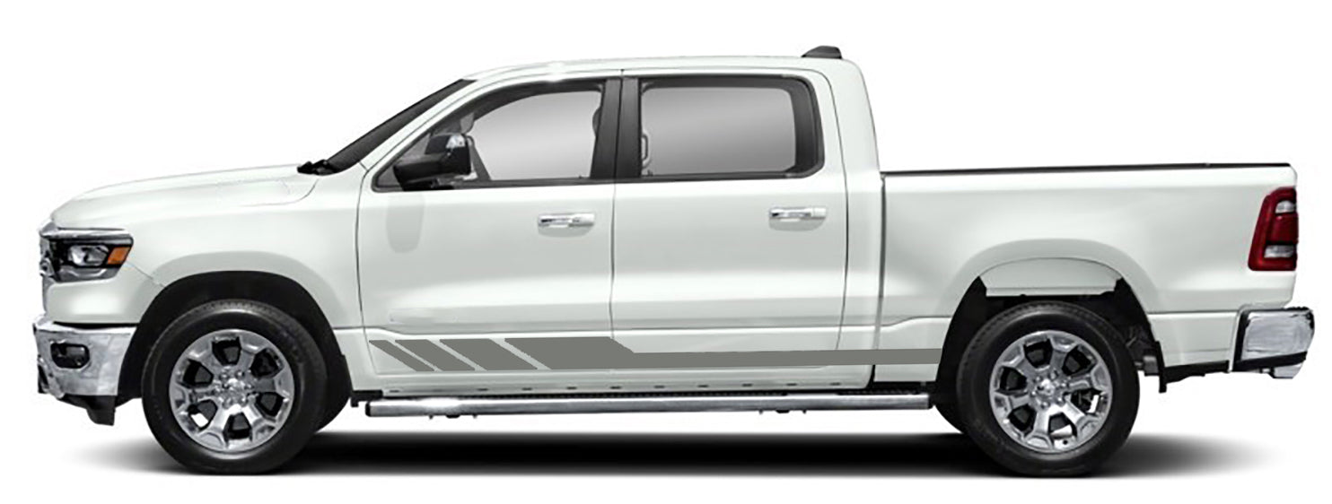 Lower Rocker Panel Blade Stripe Decal Kit for Dodge Ram 1500 5th Gen - Performance Side Graphics Vinyl Kit