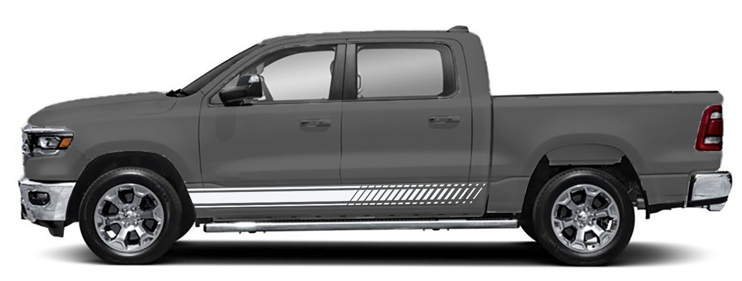 Lower Rocker Panel Speed Hatch Stripe Decal Kit for Dodge Ram 1500 5th Gen